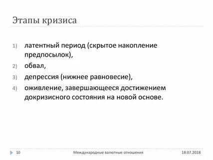 Этапы кризиса