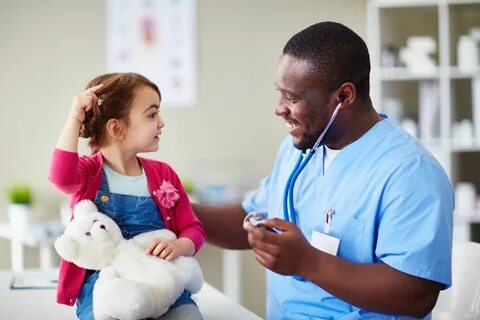 A paediatrician treats children
