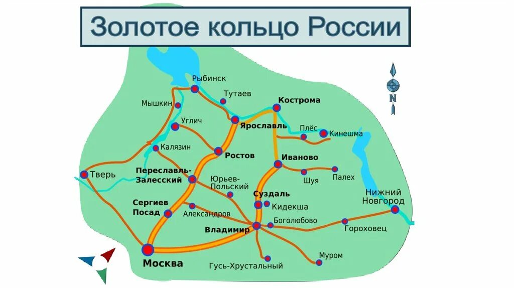 Карта малого золотого кольца России. Золотое кольцо России схема городов. Схема маршрута золотое кольцо России. Туристический маршрут золотое кольцо России.