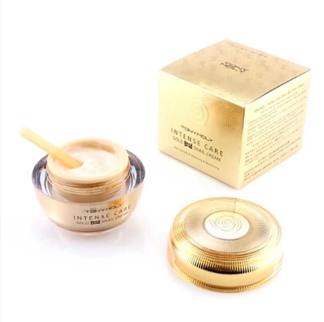 Крем в золотой упаковке. Tony Moly intense Care Gold 24k Snail Cream. Tony Moly intense Care Gold 24k. Tony Moly крем с муцином улитки и золотом для лица Gold 24k. Snail Care улиточный крем для лица Корея.