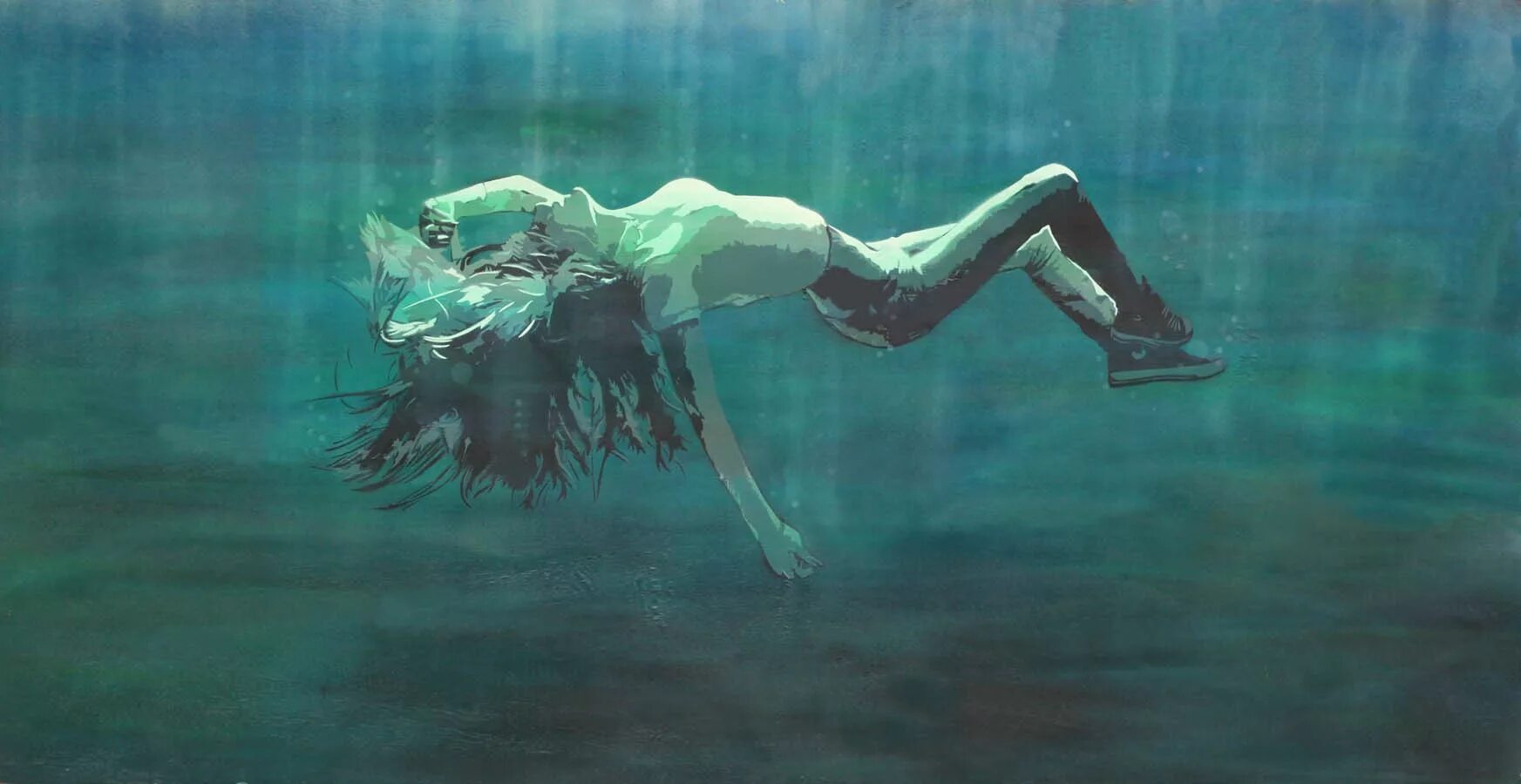 Floating in class scary video. Человек в воде арт. Человек на поверхности воды. Человек на поверхности воды арт. Вода арт.