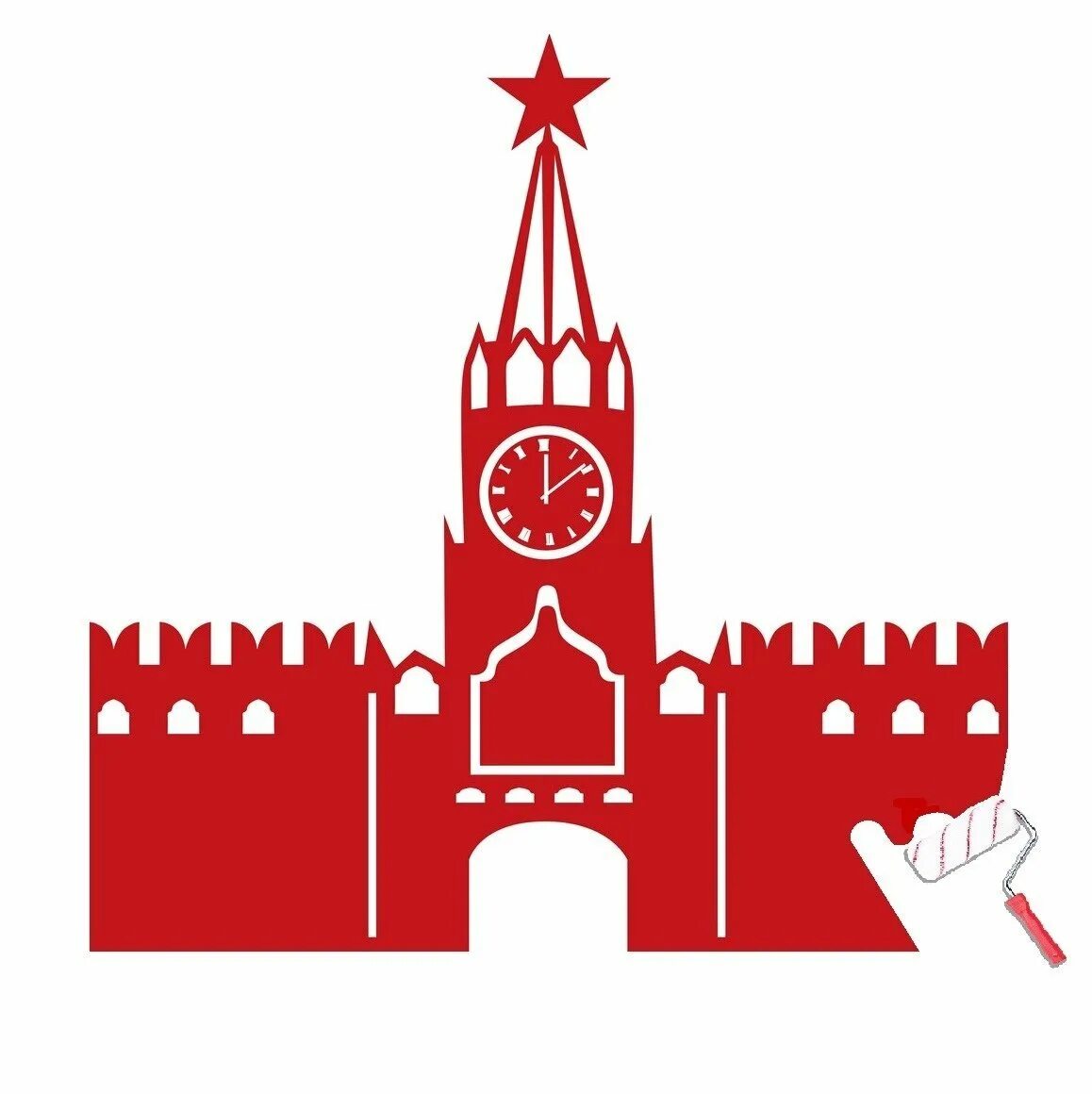Спасская башня Московского Кремля вектор. Кремль на прозрачном фоне. Силуэт Кремля. Кремль на белом фоне.