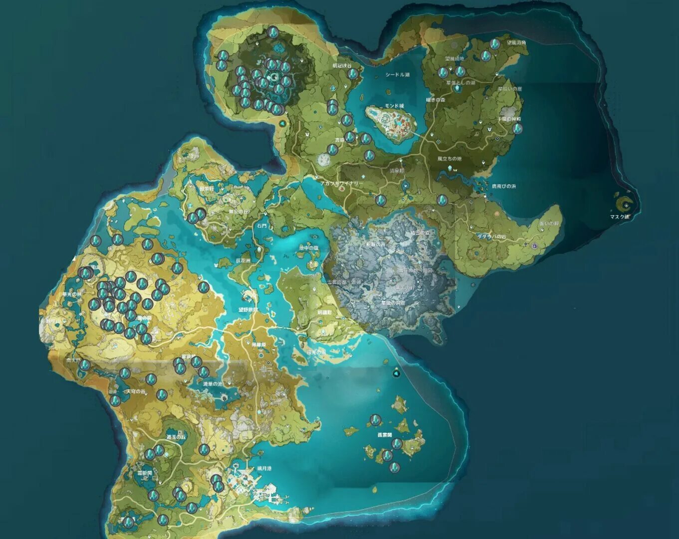 Карты crystal. Кристаллы Геншин Импакт на карте. Геокулы Геншин. Вся карта тейвата Геншин Импакт. Тейват Геншин.
