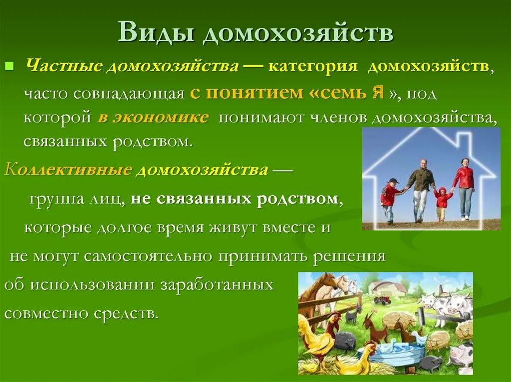 Виды домохозяйств. Примеры домашних хозяйств. Домохозяйство в экономике. Домашнее хозяйство в экономике. Экономика семьи основа экономики общества