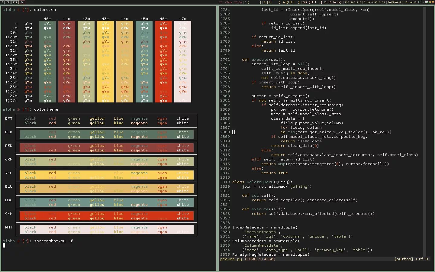 Terminal colors