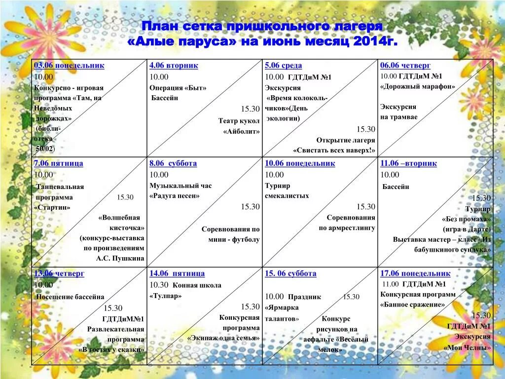 Лагерная сетка на 21 день. План-сетка мероприятий в летнем пришкольном лагере. План сетка летнего лагеря. План сетка пришкольного летнего лагеря. План в летний пришкольный лагерь.