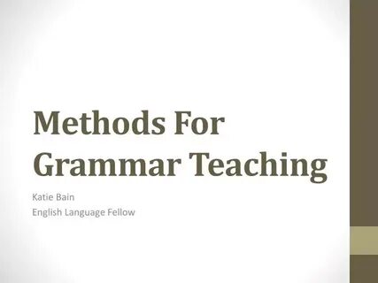 Teach grammar