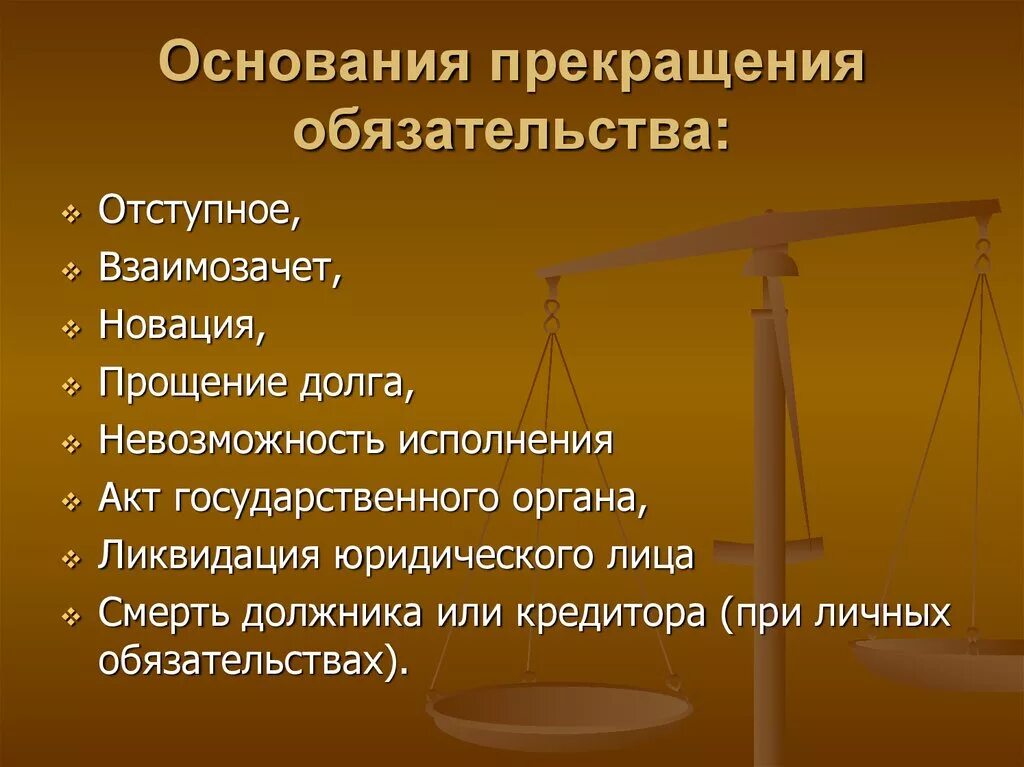 Изменения обязательств в гражданском