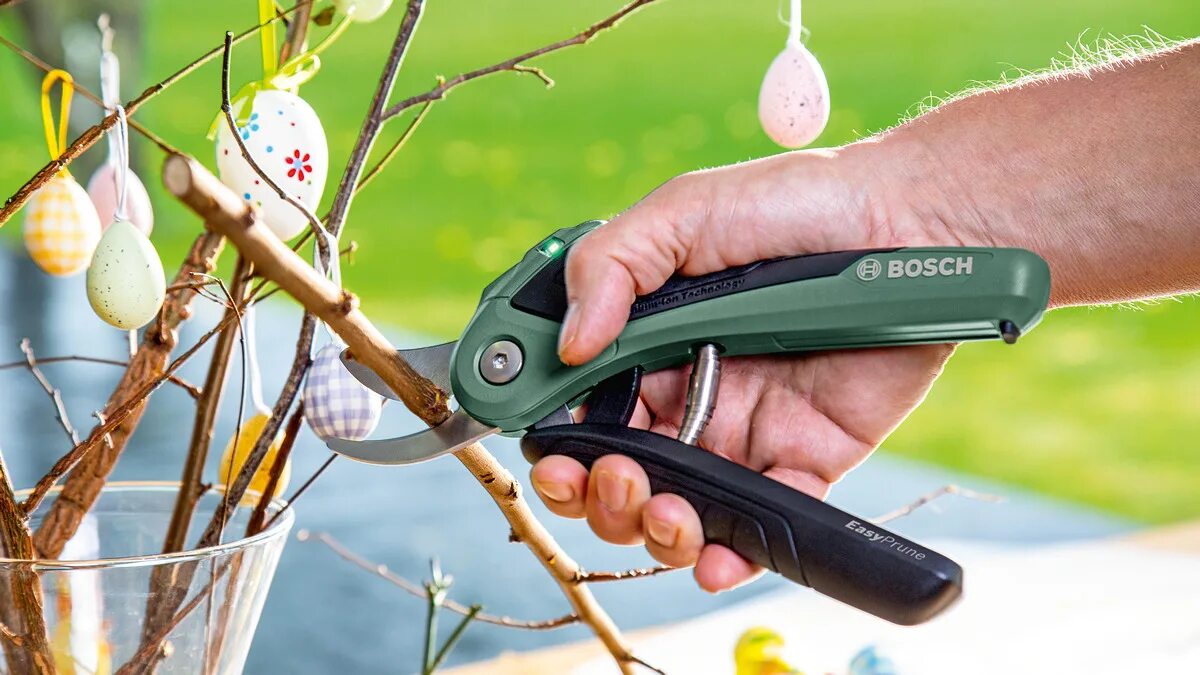 Как выбрать аккумуляторный секатор. Аккумуляторный секатор bosch. аккумуляторный секатор easyprune. электрический секатор бош. bosch easyprune (06008b2100).