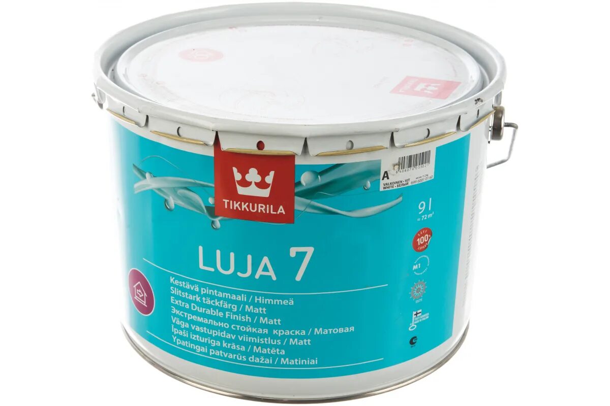 Тиккурила луя 7. Краска акриловая tikkurila luja 7 влагостойкая моющаяся матовая белый 9 л. краска белая tikkurila luja 7. tikkurila luja 40 краска для влажных помещений антигрибковая. тиккурила краска юки базис а матовая (9л).