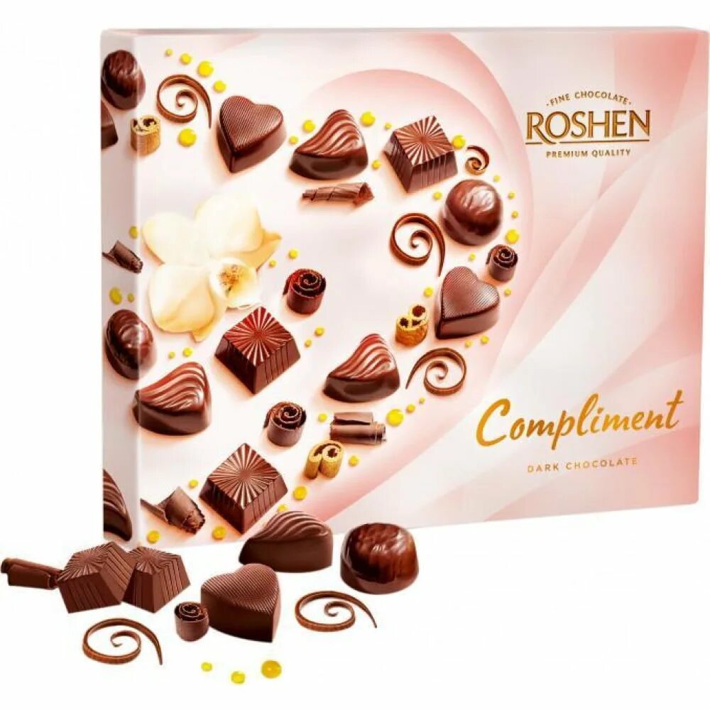Конфеты в коробках ассортимент. Roshen Classic assortment Dark Chocolate конфеты в коробке. Roshen compliment 145. Комплимент ассорти Рошен. Рошен assortment compliment.