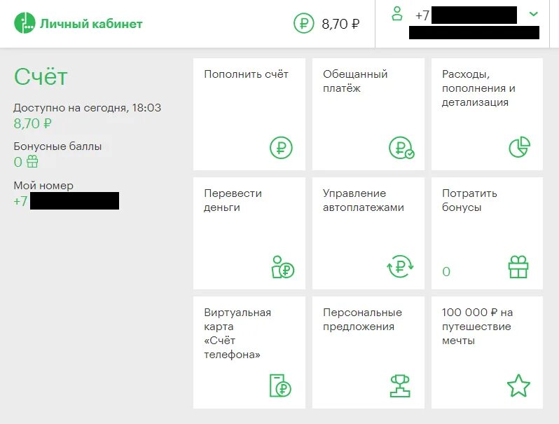 Мегафон личный кабинет вход код