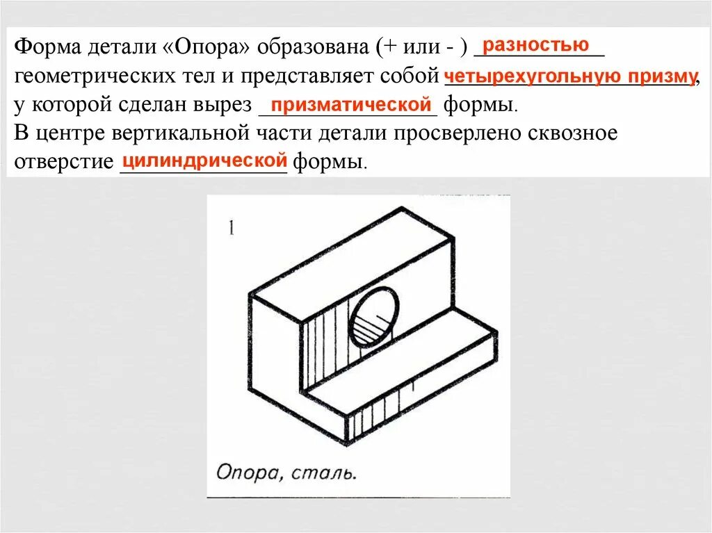 Правильная деталь. Геометрическая форма детали. Анализ формы детали. Проанализировать геометрическую форму детали. Выполнить анализ формы детали.