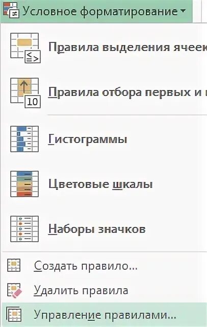 Удалить правила условного форматирования. Условное форматирование. условное форматирование в excel. правила условного форматирования. типы правил для условного форматирования..