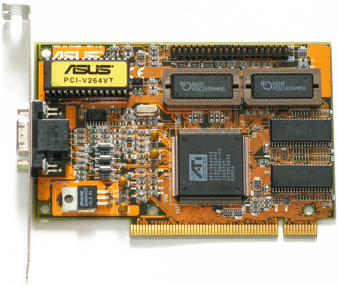 Pci 5. Asus agp-v264gt3. ati-264vt2. ati mach 64. pci mach64 vt 113.