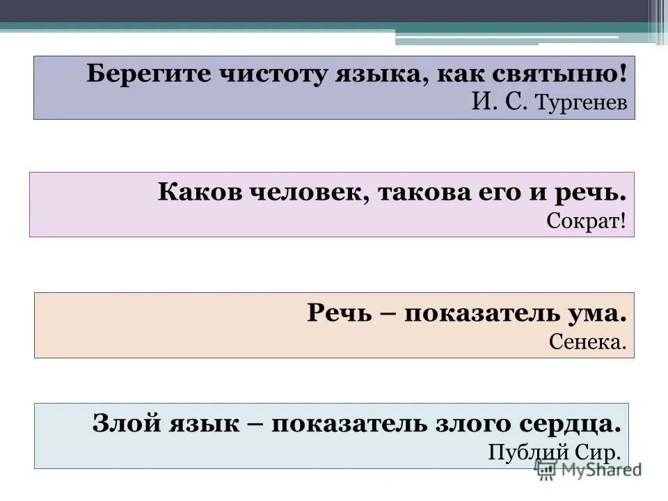 Берегите чистоту языка