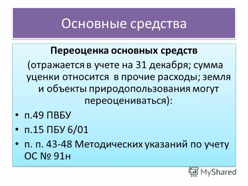 Переоценка основных средств 2020