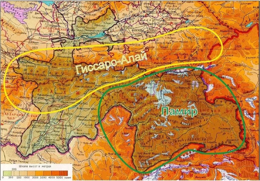 Памир и Тянь Шань на карте. Горная система Тянь Шань на карте. Горы Тянь Шань и Памир на карте.