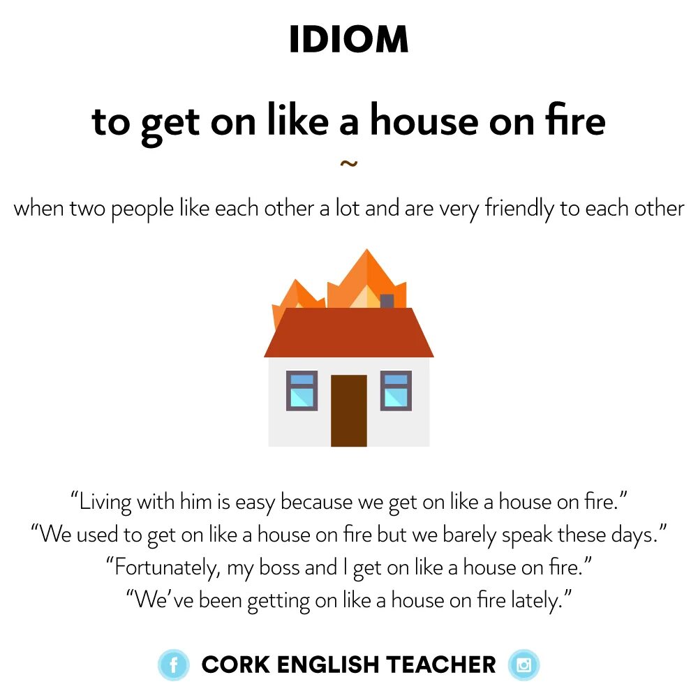 Idioms with roof. Идиомы с get. Get on like a House on Fire идиома. Английская идиома Fire House. Идиома House.