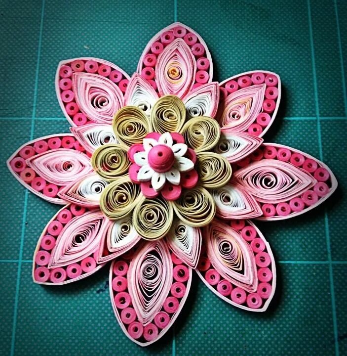 Papírvilág: quilling virágos tabló / quilled picture with flowers