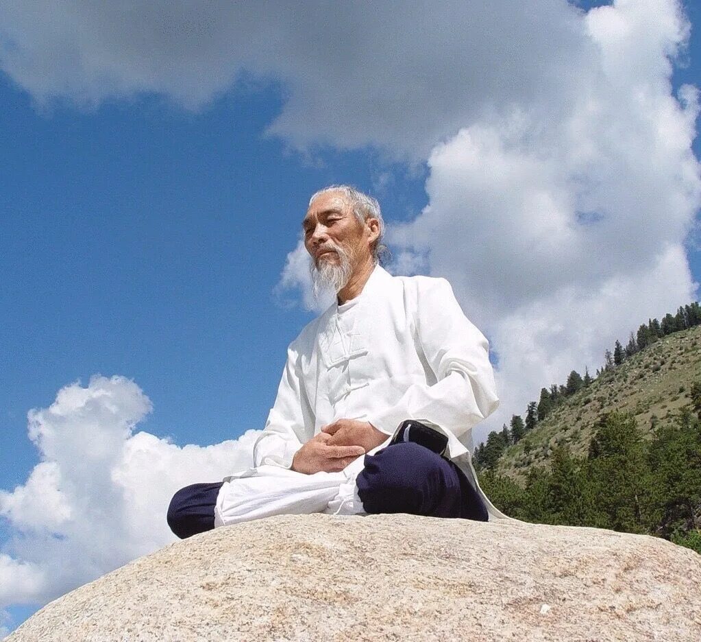 Камень умнее людей. Китайский монах даос. Китайская медитация цигун. Мудрый человек. Мудрец на горе.