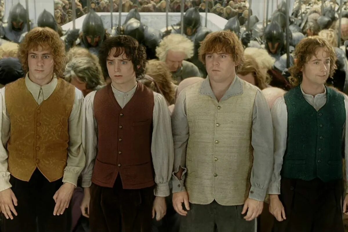 Фродо Сэм Мерри и пиппин. Хоббиты Мерри и пиппин. Хоббиты Сэм Фродо Мерри. Хоббиты Фродо Сэм пиппин Мерри.