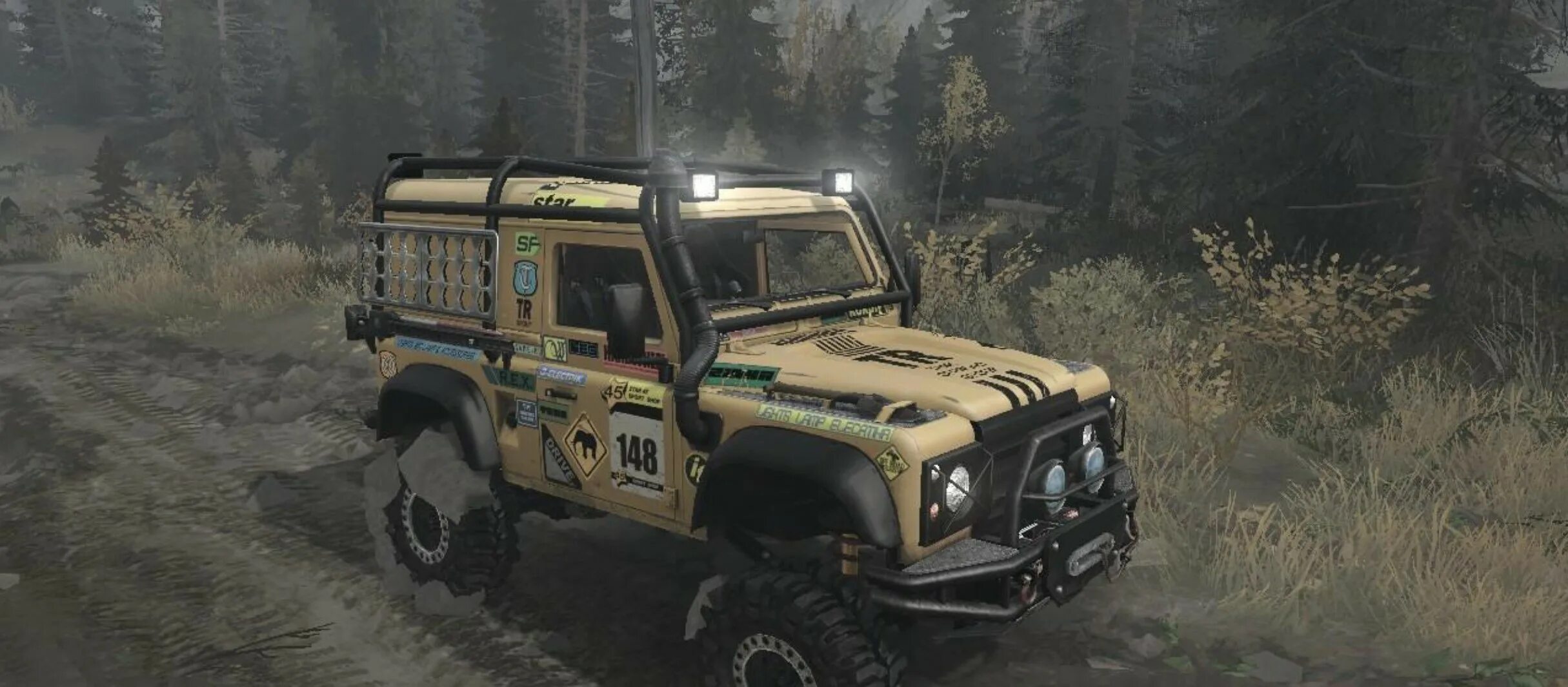 Defender mod. Ленд Ровер для Spin Tires. Спинтайрес 1.0. Мод Дефендер 2020 для Spin Tires Mud Runner. Spin Tires MUDRUNNER вид из кабины.