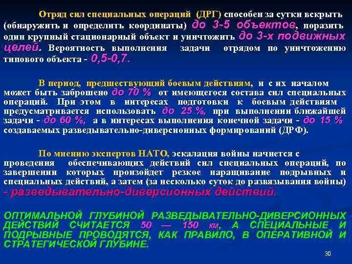 Организация диверсионно -разведывательных группа. Тактика диверсионно-разведывательных формирований. Действия ДРГ противника. Задачи диверсионно-разведывательной группы. Срок специальной операции