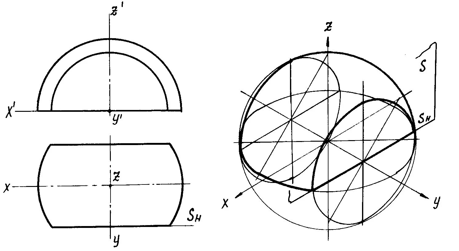 Проекции в шаре. Построение аксонометрии сферы с вырезом. Сфера в аксонометрии построение. Построение шара с вырезом в аксонометрии. Шар в аксонометрии построение.
