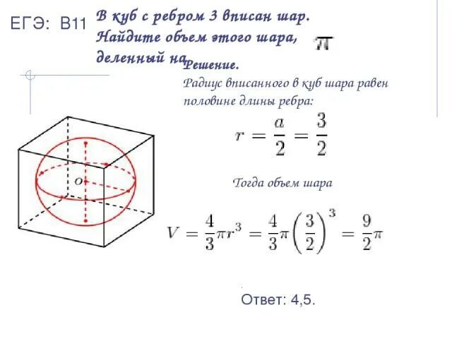 Объем шара в кубе формула. Формула нахождения объема Куба вписанного в шар. Объем шара вписанного в куб формула. Радиус вписан в сферу Куба. Объем Куба вписанного в куб.