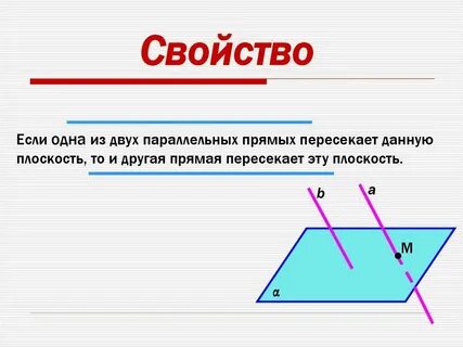 Свойства пересечений прямых и плоскостей презентация
