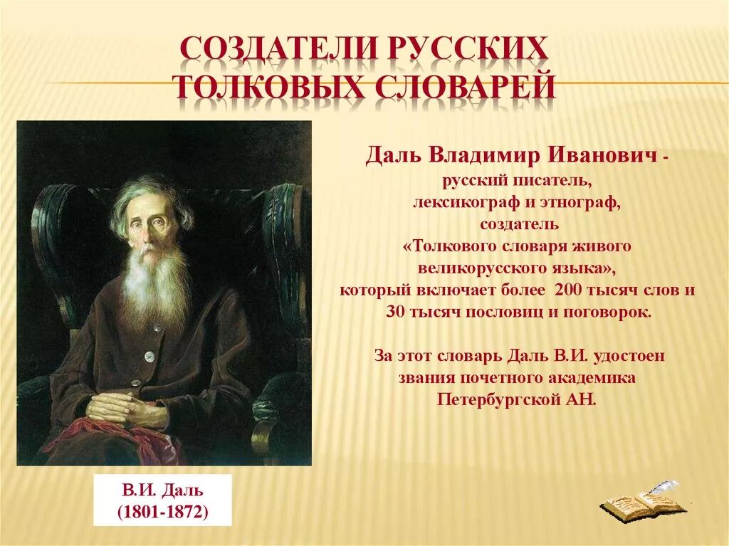 Название мастеров создателей 1 русской. Создатель толкового словаря. Создатели русских словарей. Создатель толкового словаря русского языка.