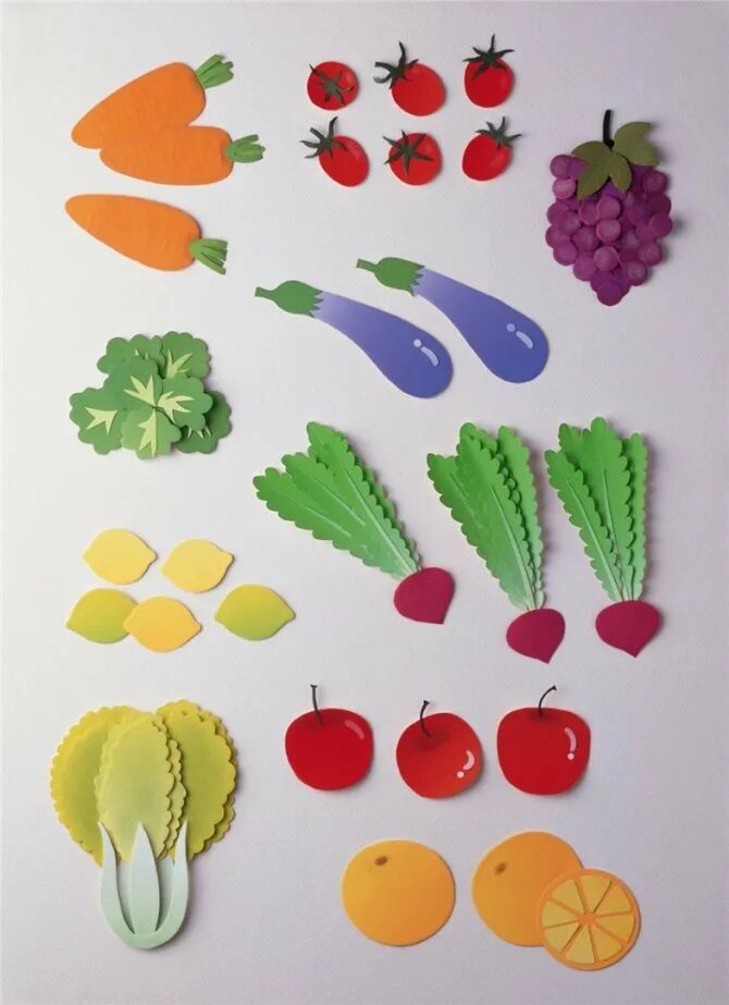Из бумаги овощи фрукты