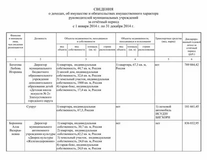 Доходы главы муниципального образования