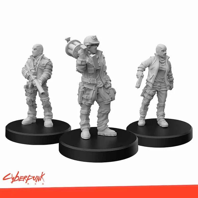 Red combat. Фигурки из игр. Cyberpunk Red Miniatures. Cyberpunk Red. Стартовый набор настольная игра.