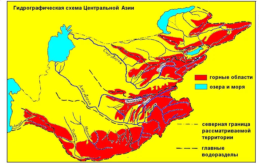 Ископаемые средней азии. Бассейн реки Сырдарья. Карта рек центральной Азии. Водные ресурсы центральной Азии. Карта рек средней Азии.