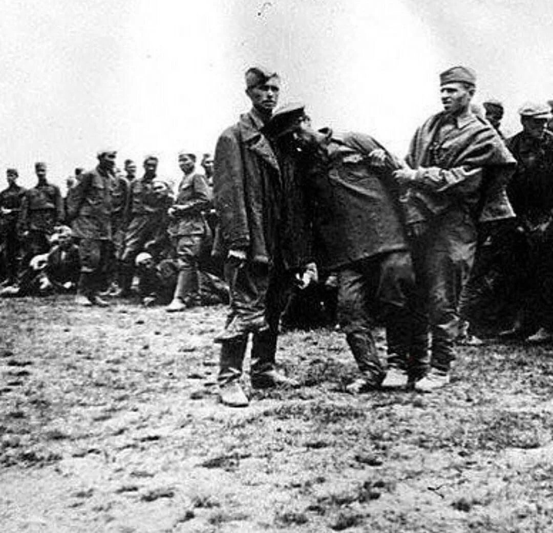 Плен советских солдат в 1941. Немцы в шоке. Избивание советских военнопленных. 10 октября 1941