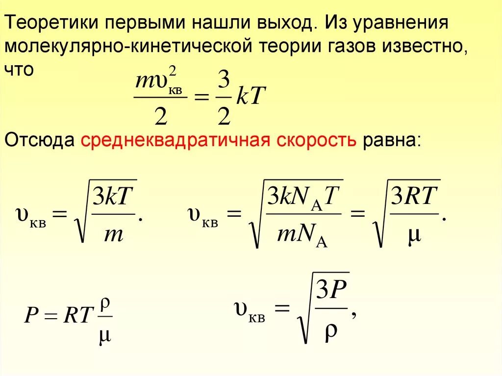 Скорость газа формула