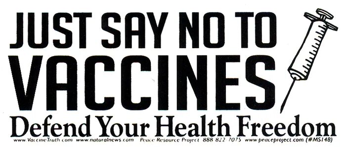 No vaccination. Anti vaccine. Just say no to vaccines. No vaccine logos.
