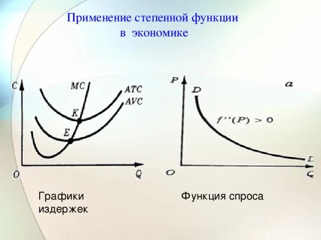 Использование функции в экономике