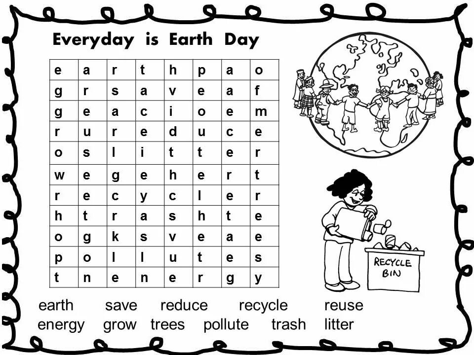 Find the world 1 a a. Earth Day задания. День земли Worksheets. Earth Day Word search. День земли урок английского for Kids.