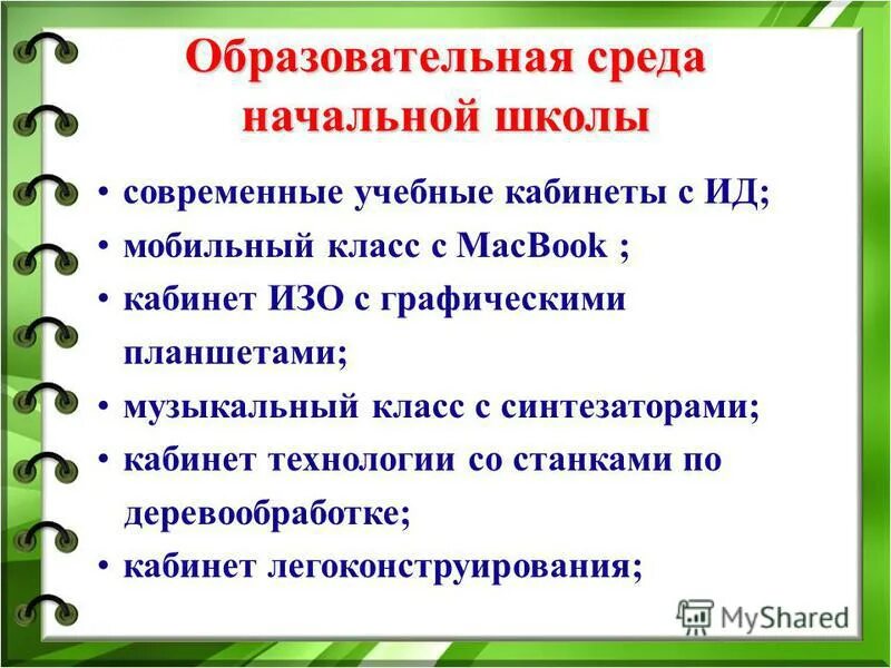 Воспитательная среда в школе. Развивающей образовательной среды в начальной школе. Образовательная среда в начальной школе