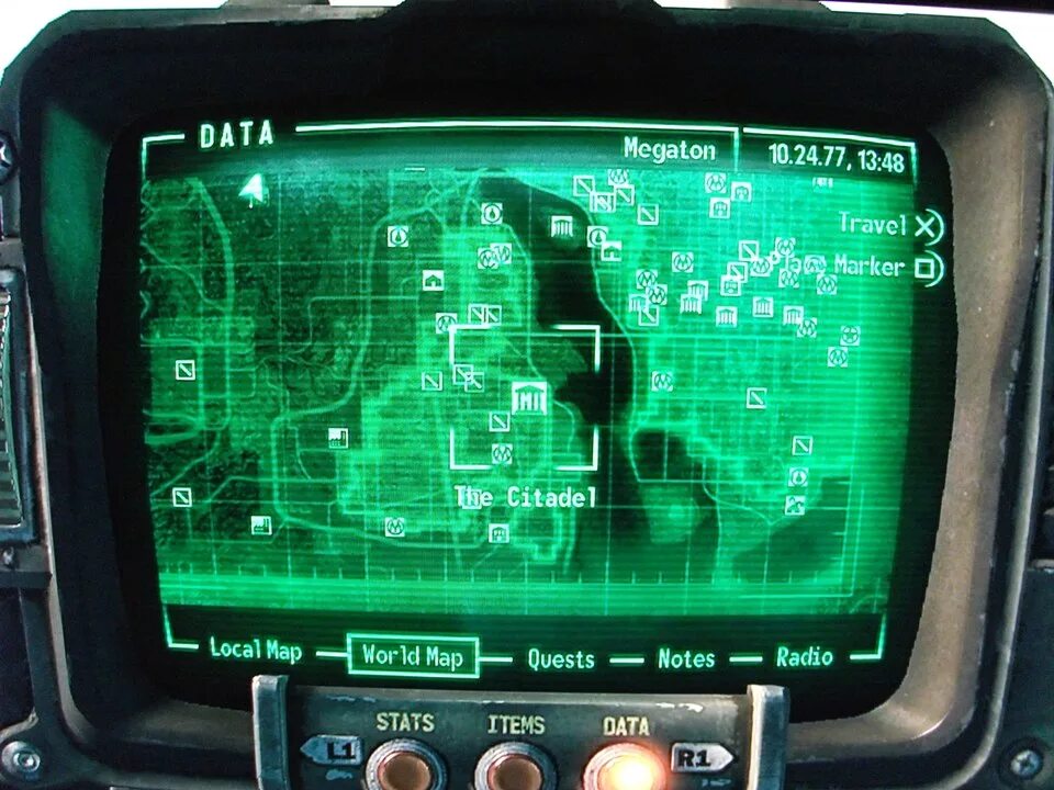 Цитадель Fallout 3. Fallout 3 карта. Цитадель фоллаут 3 на карте. Города Fallout 3 на карте.