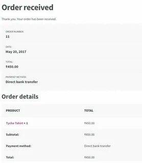 Order received
