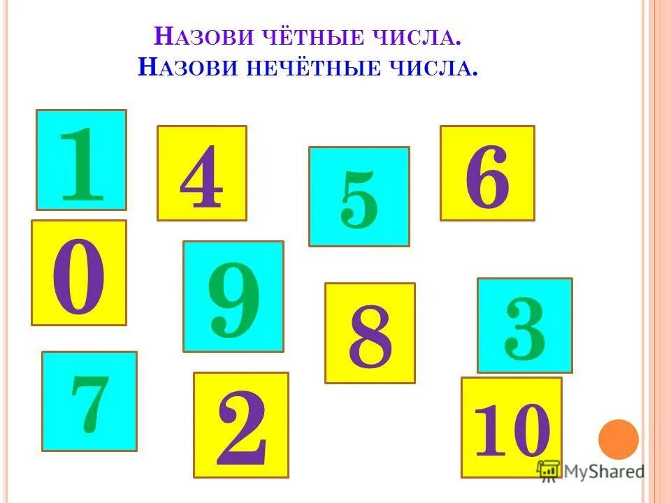 Нечетные числа до 20