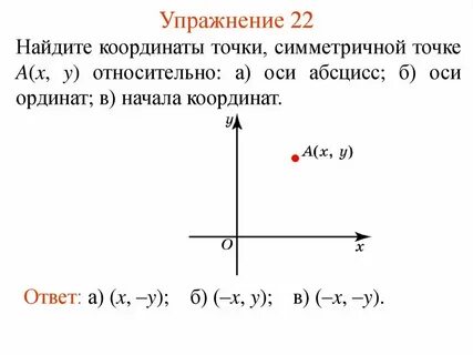 Как расположены относительно системы координат точки