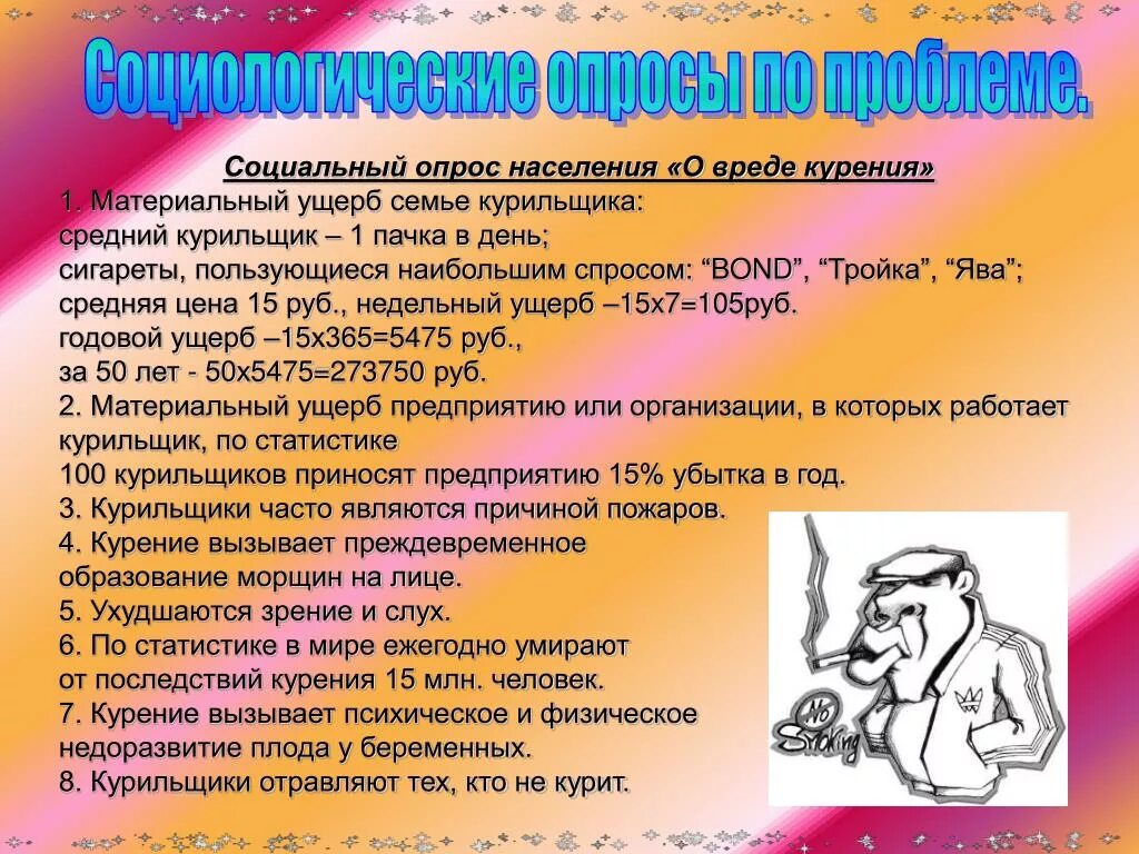 Социальный вред курения