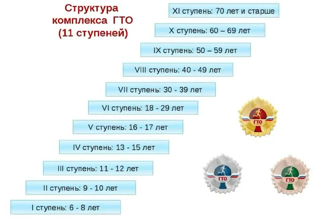 Ступень комплекса ГТО 1 ступени. 11 Ступень комплекса ГТО. ГТО ступени по возрастам. Структура комплекса ГТО.