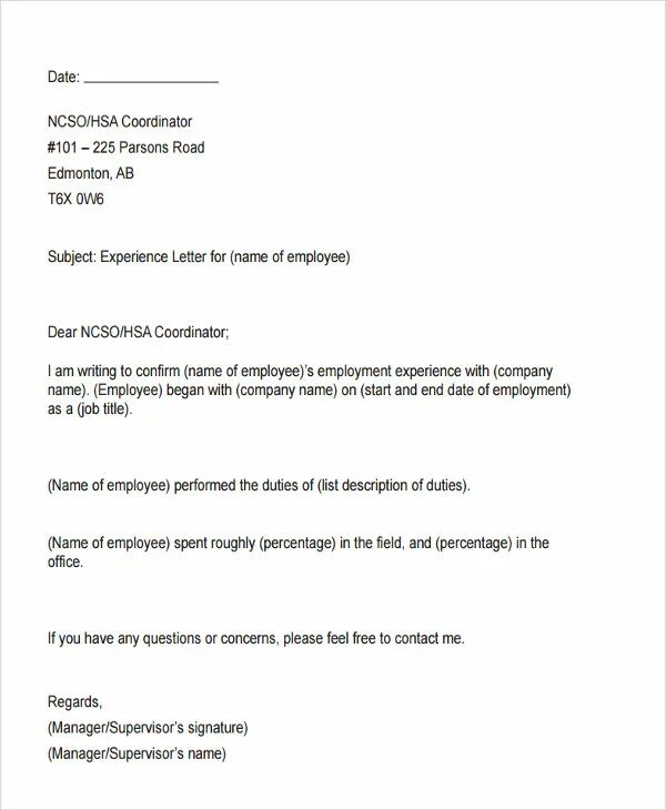 Experience is for the job. Experience letter format. experience letter sample. experience letter template. work experience template.