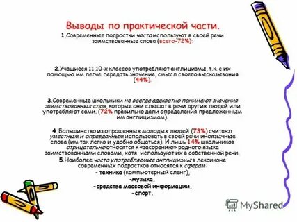Заимствованные слова в современной речи вывод